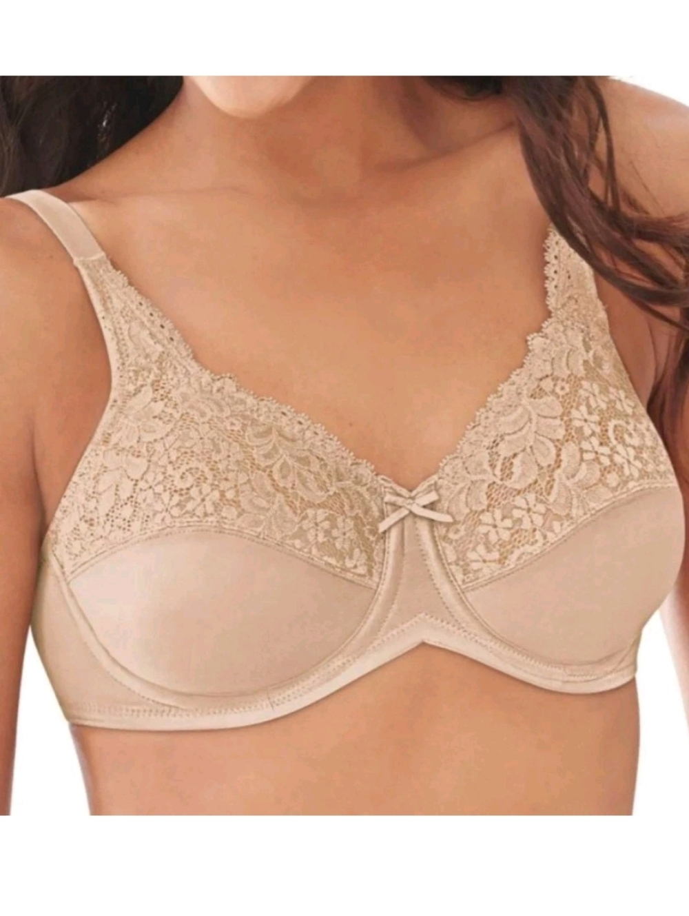 Lilyette Minimizer Bra Tailored Lace Trim Women's Shaping 38DDD LY0428 #1009